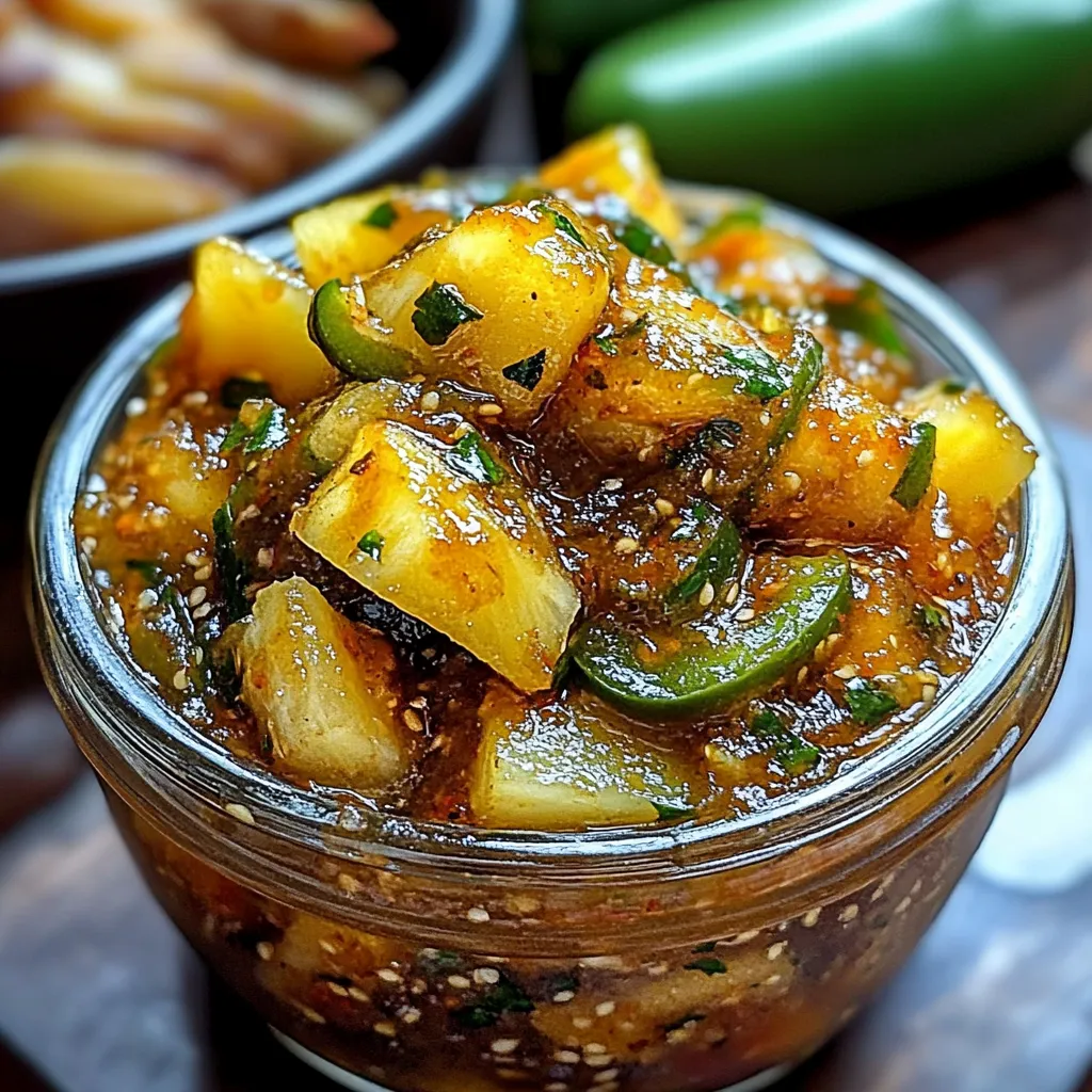 Un contenitore di salsa con peperoncini e paneer.