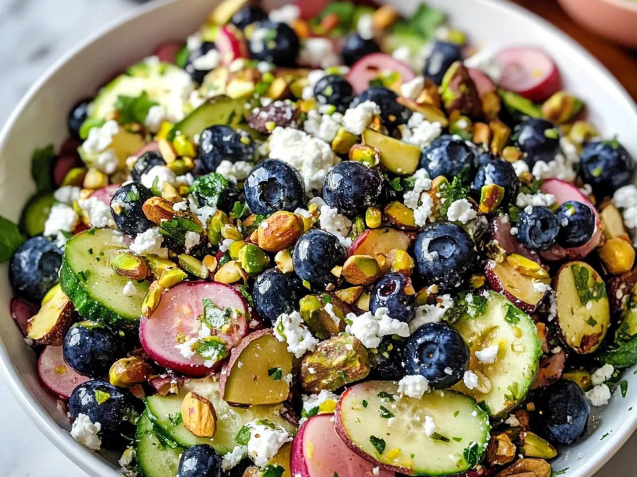 Vibrant Blueberry Pistachio Spring Salad with Pomegranate Dressing - Tasty  Shreds